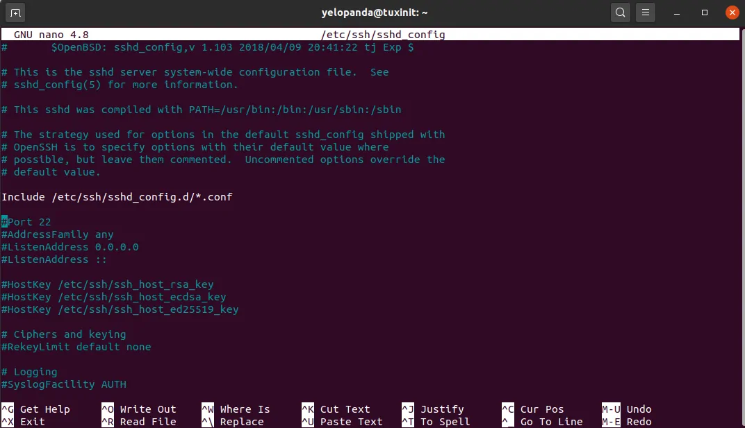 changing ssh port ubuntu