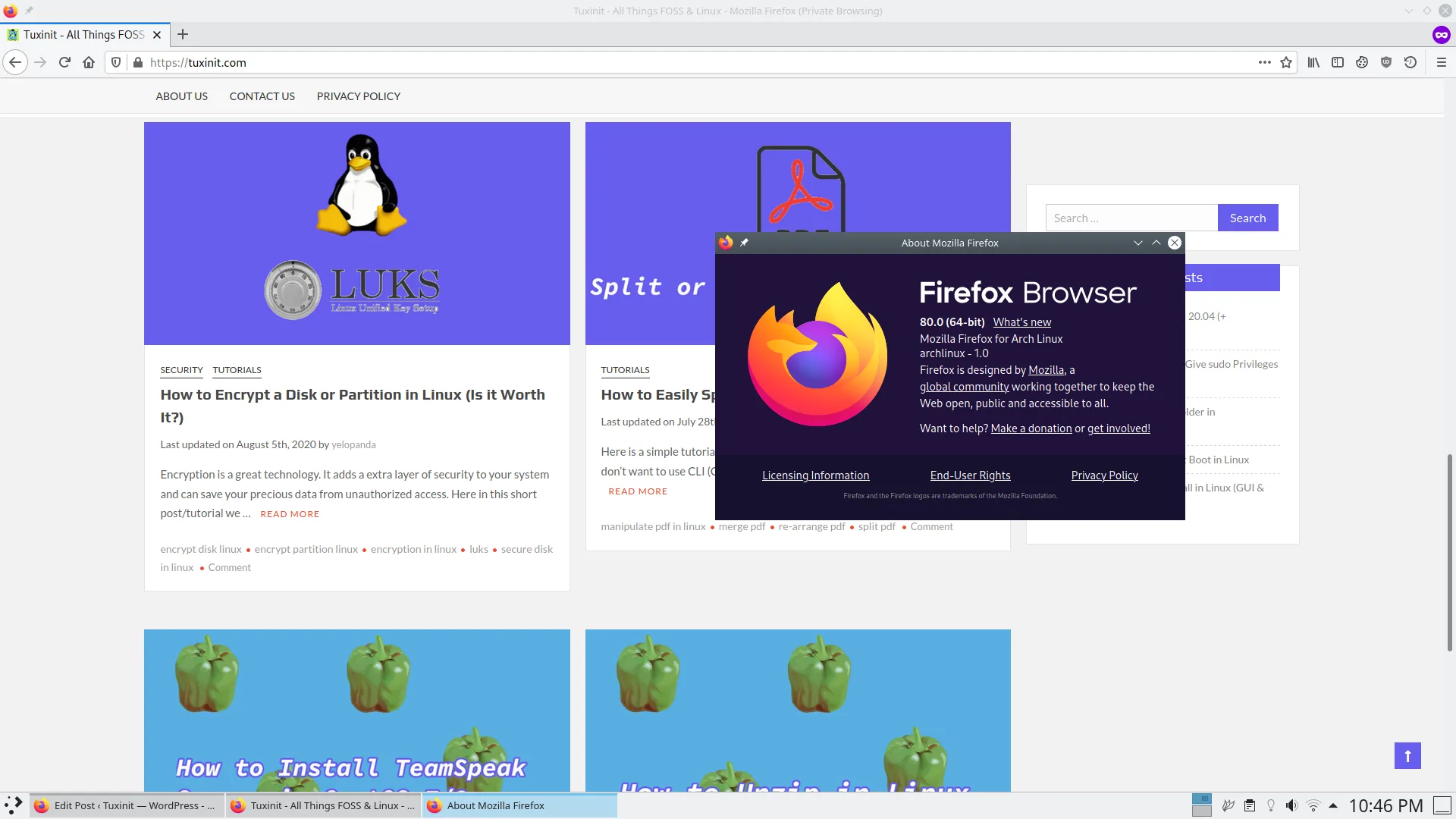 firefox in linux