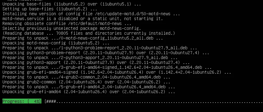 updating the ubuntu server