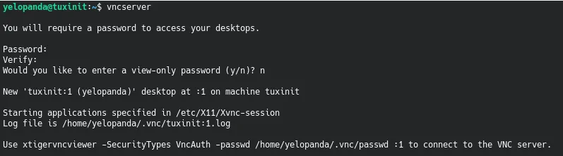 setting up vncserver password